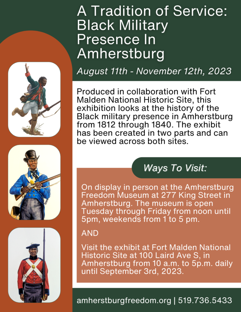 A Tradition of Service Black Military Presence in Amherstburg Poster